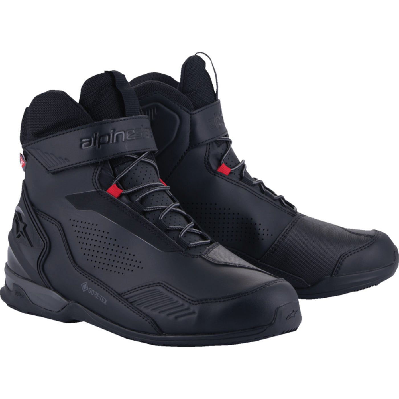 Alpinestars Austral GTX Boots Black/Dark Gray - Front Side View of Pair