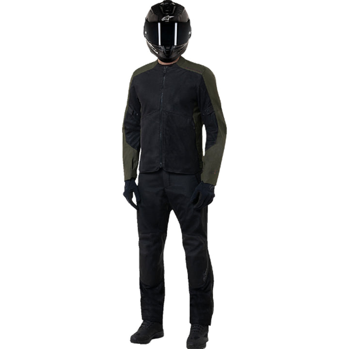 Alpinestars C-1 Air Jacket Khaki - Full Front View of Model Wearing Jacket