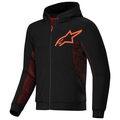 Alpinestars Chrome Air Sport Hoodie Black/Red Fluo - Front View