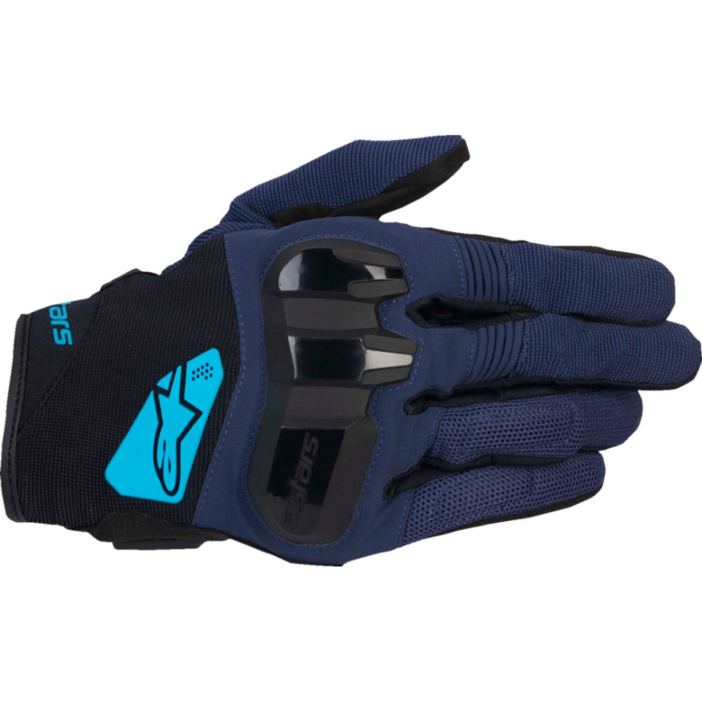 Alpinestars Chrome V2 Gloves Dark Blue Hawaiian Ocean - Back of Hand View