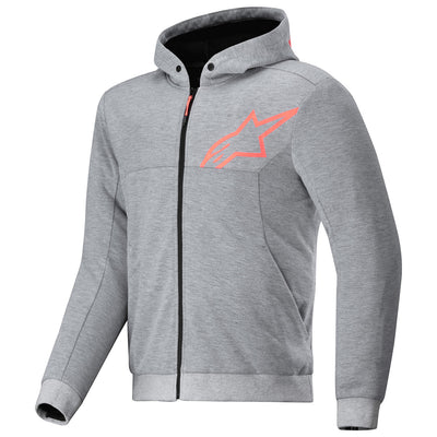 Alpinestars Chrome V2 Sport Hoodie Gray Heather/Red Fluo - Front View