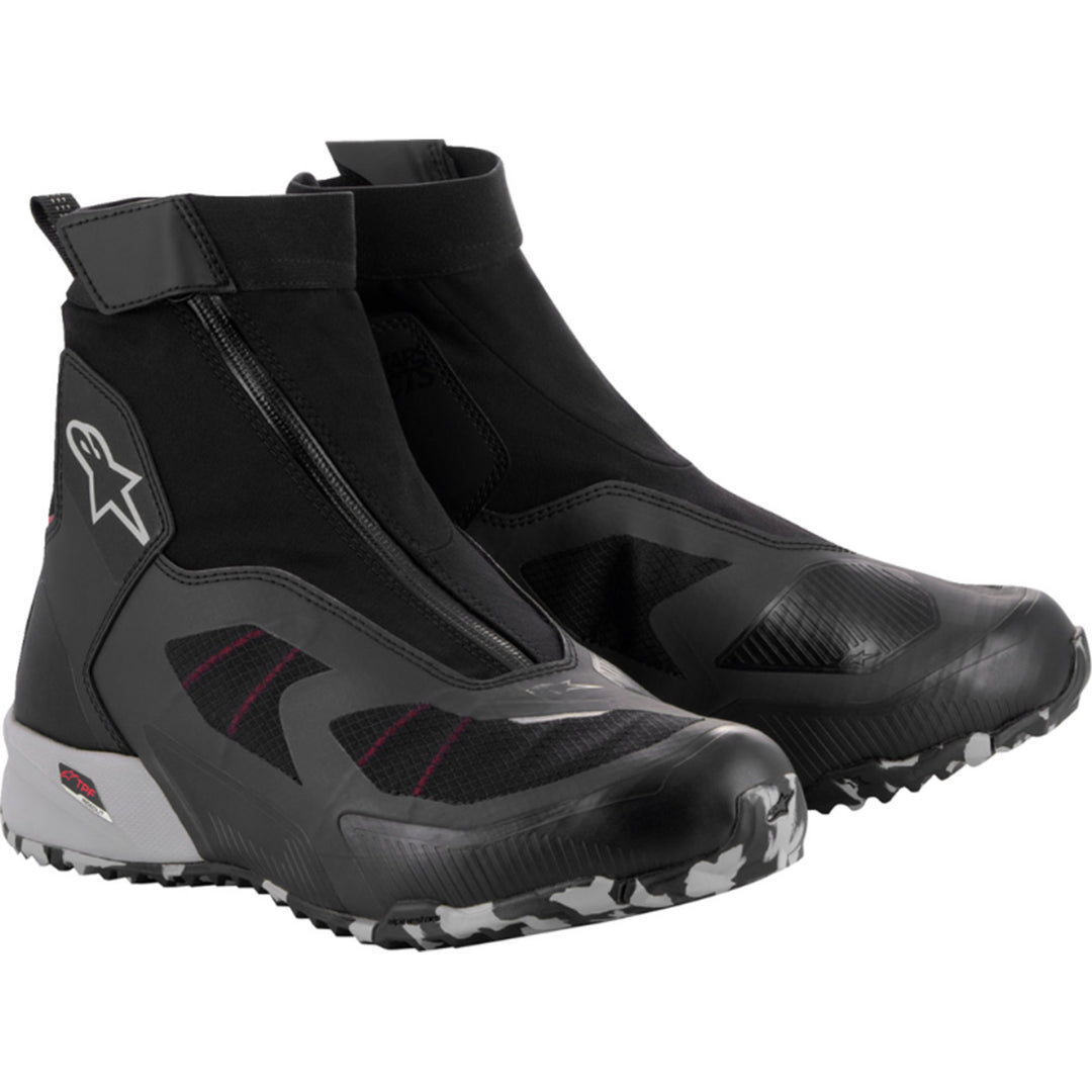 Alpinestars CR-8 Gore-Tex Shoes Black/Grey/Red - Front Side View of Pair