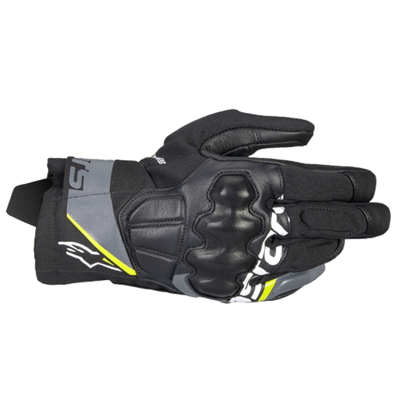 Alpinestars Corozal V3 Drystar Gloves Black/Gray/Yellow - Back of Hand View