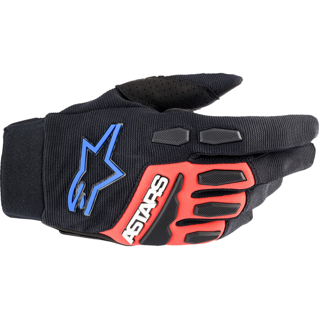 Alpinestars Full Bore XT Gloves Black/Bright Red/Blue - Back of Hand View