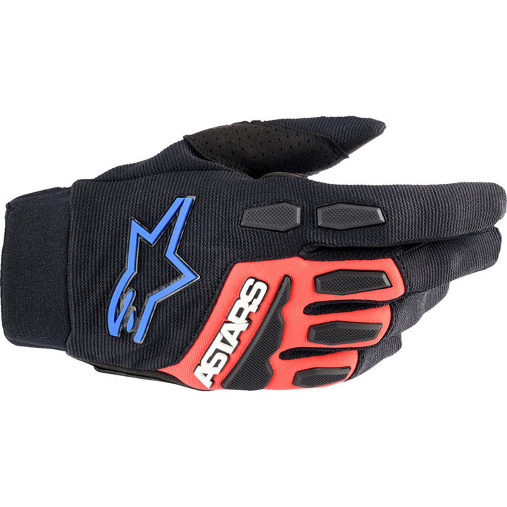 Alpinestars Full Bore XT Gloves Black/Bright Red/Blue - Back of Hand View