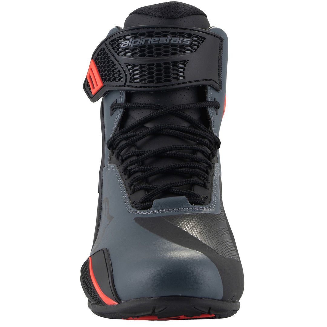 Alpinestars Faster-4 Riding Shoes Black/Gray/Red Fluo - Front View