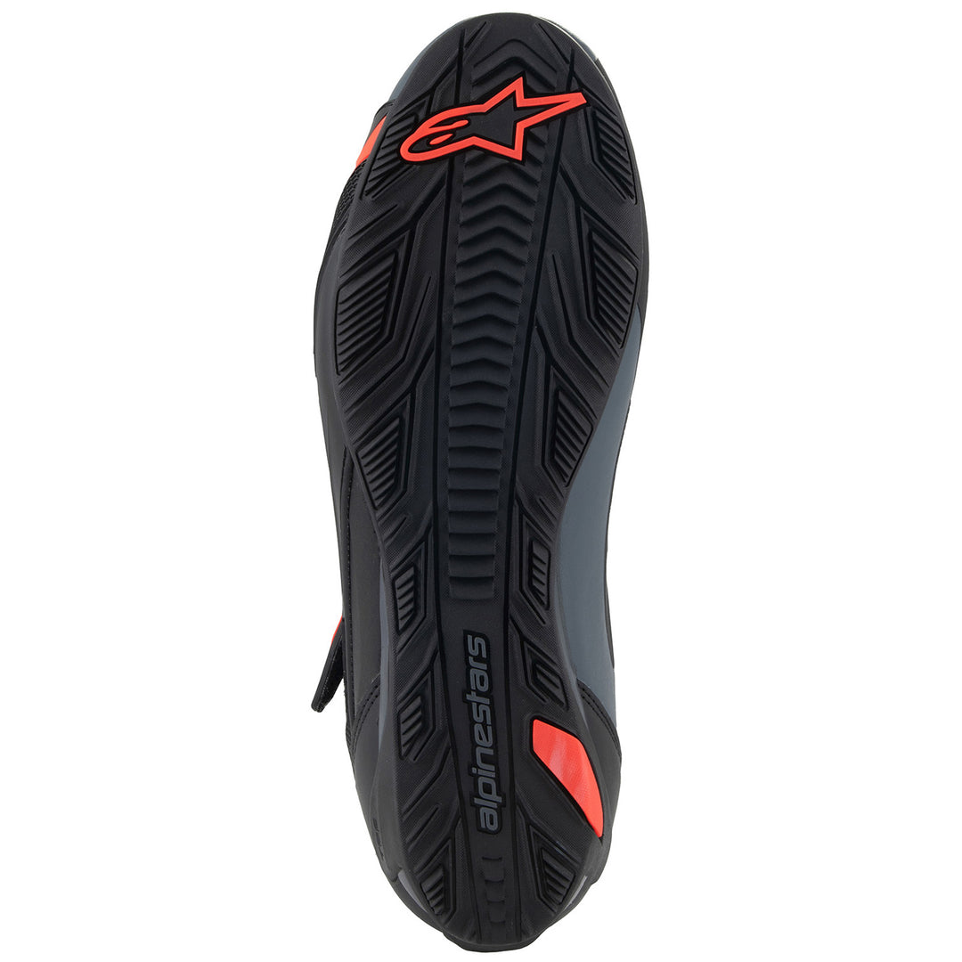 Alpinestars Faster-4 Riding Shoes Black/Gray/Red Fluo - Sole View