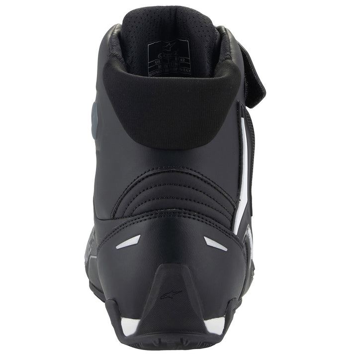 Alpinestars Faster-4 Riding Shoes Black/White - Rear View