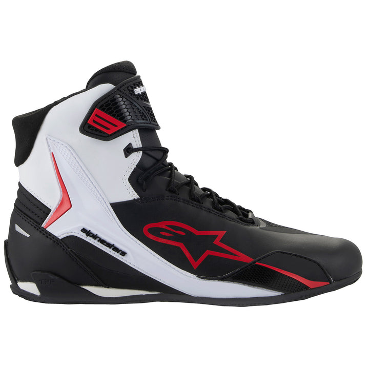Alpinestars Faster-4 Riding Shoes Black/White/Red - Outer Side View