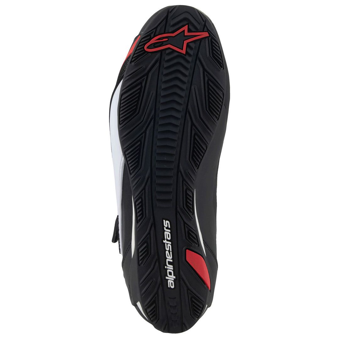 Alpinestars Faster-4 Riding Shoes Black/White/Red - Sole View