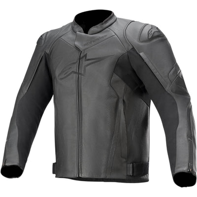 Alpinestars Faster V2 Leather Jacket Black - Front View