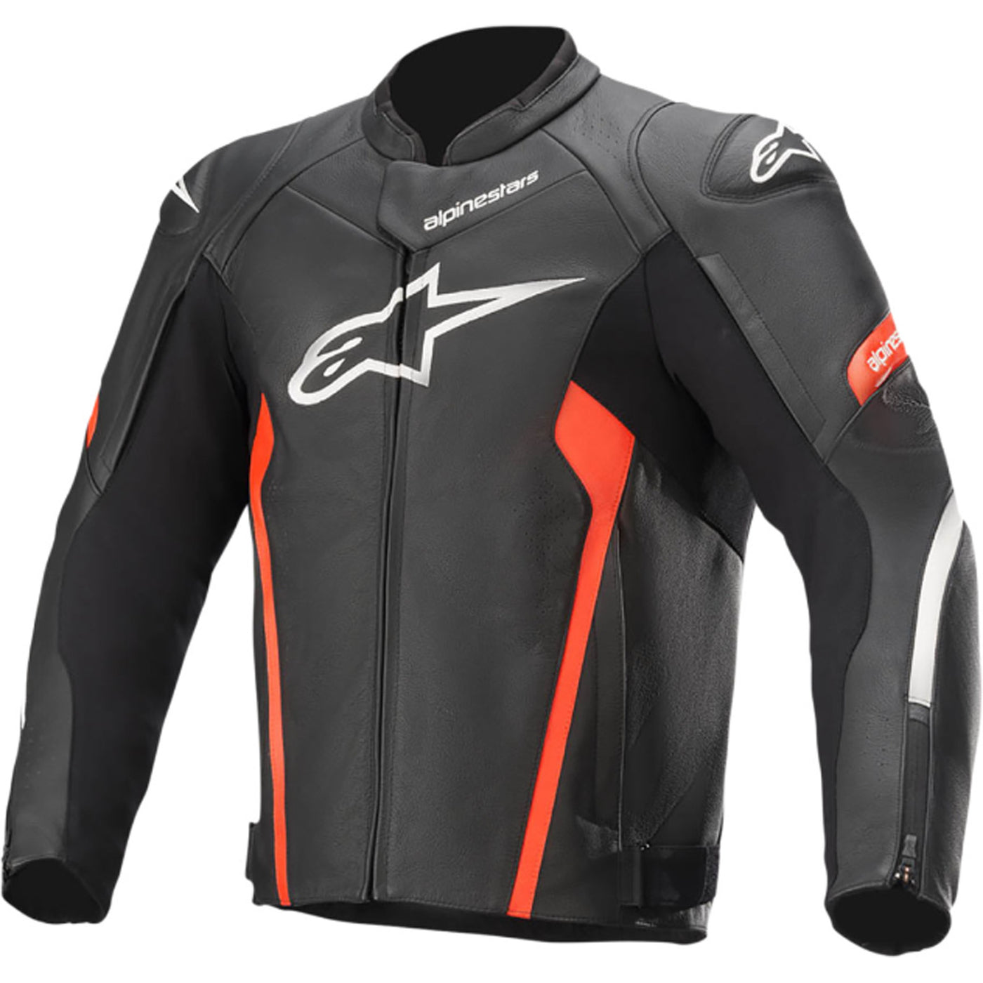 Alpinestars Faster V2 Leather Jacket Black/Red - Front View