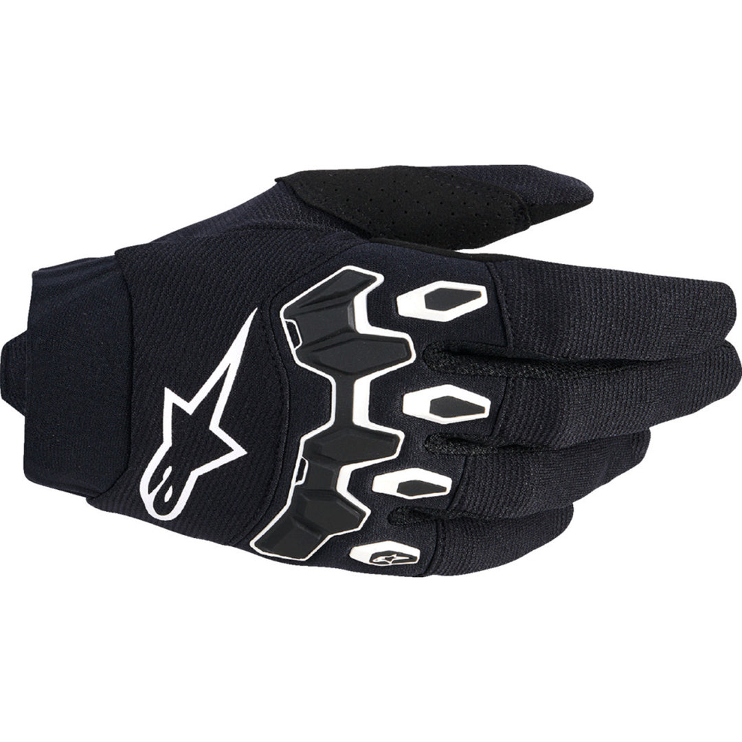 Alpinestars Full Bore V2 Gloves Black/White - Back of Hand View