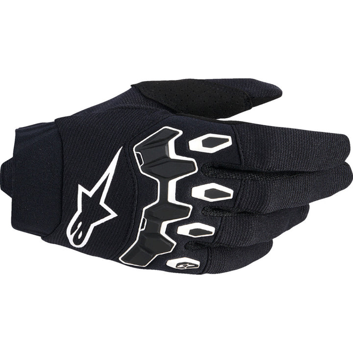 Alpinestars Full Bore V2 Gloves Black/White - Back of Hand View
