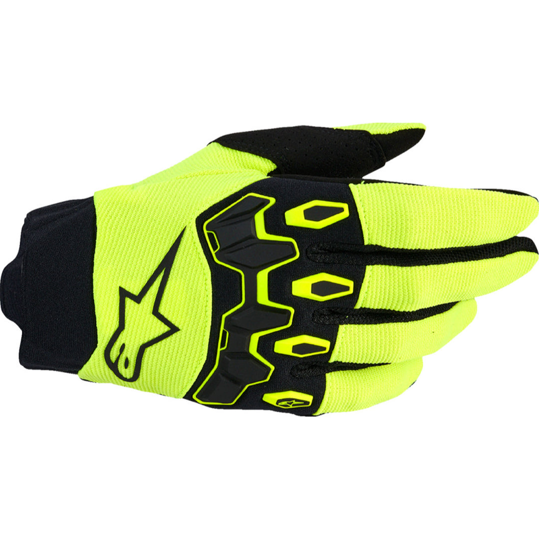 Alpinestars Full Bore V2 Gloves Fluo Yellow/Black - Back of Hand View