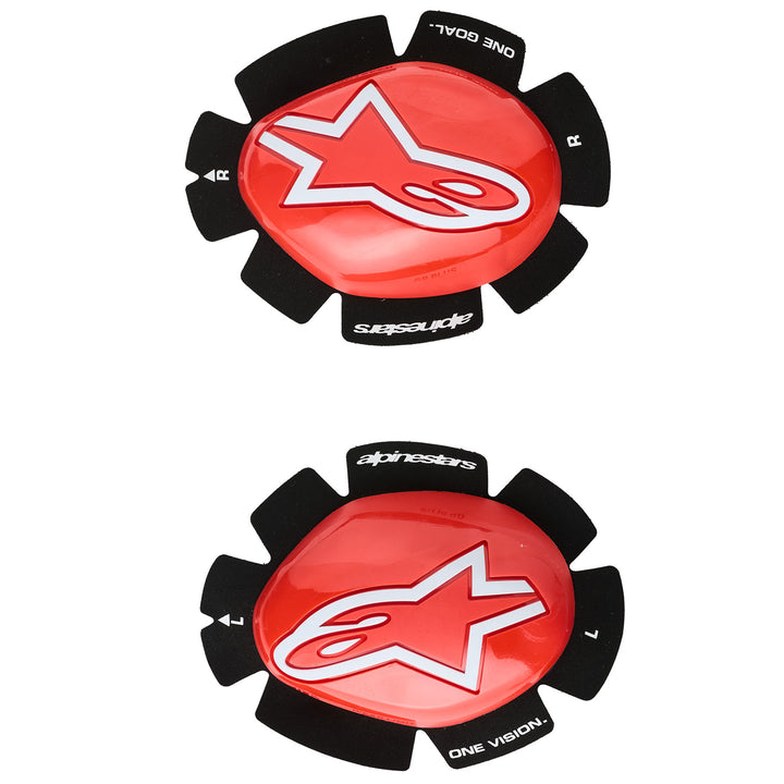 Alpinestars GP Plus Knee Sliders Red/White - Front View of Pair