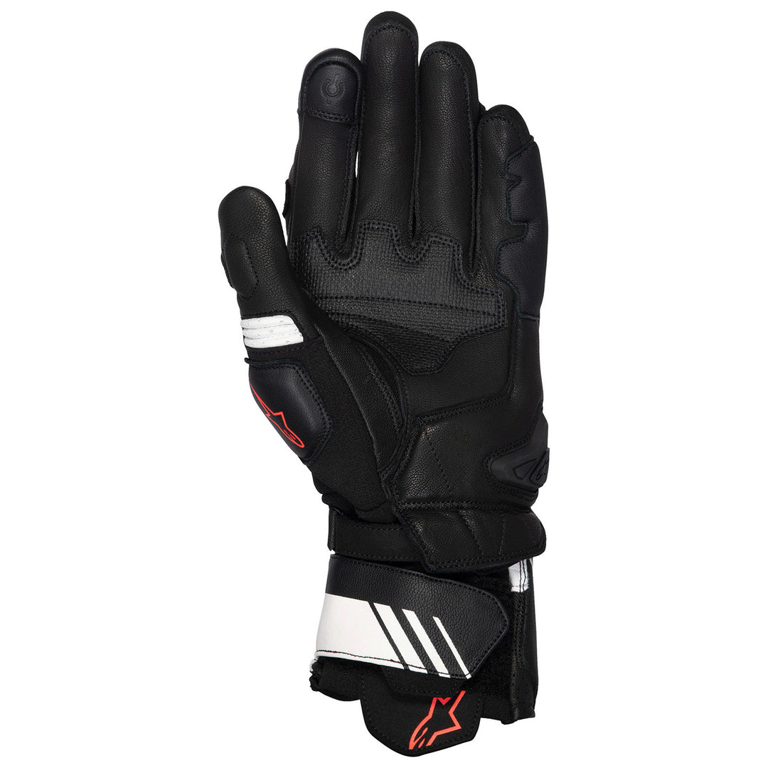 Alpinestars GP Plus R V3 Leather Gloves Black/White/Bright Red - Palm View