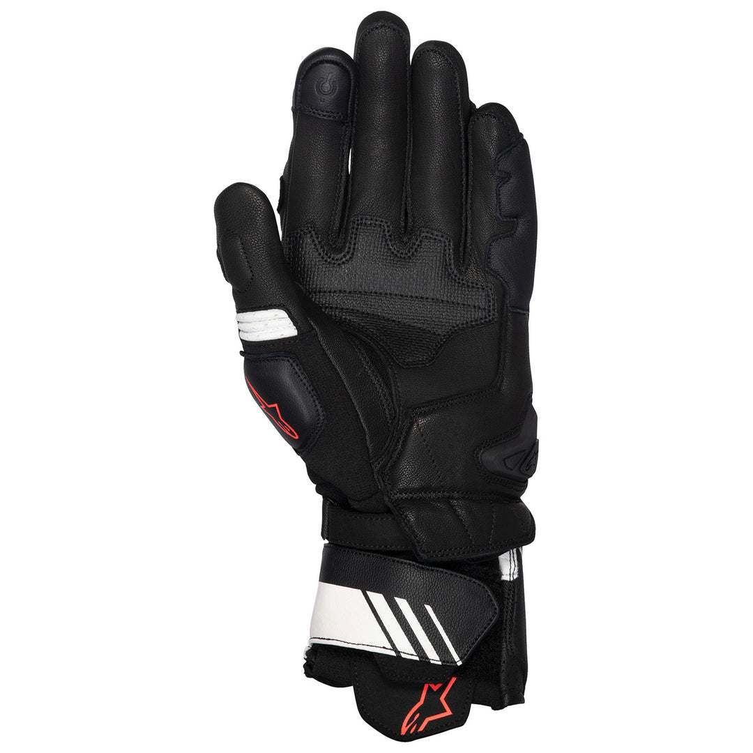 Alpinestars GP Plus R V3 Leather Gloves Black/White/Red Fluo - Palm View