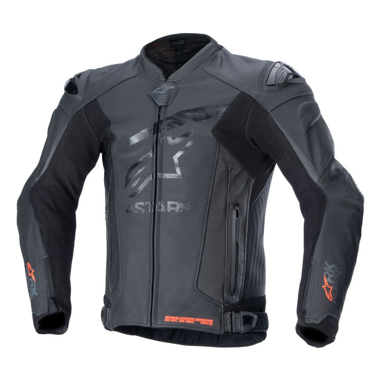 Alpinestars GP Plus R V4 Rideknit Leather Jacket Black/Black - Front View