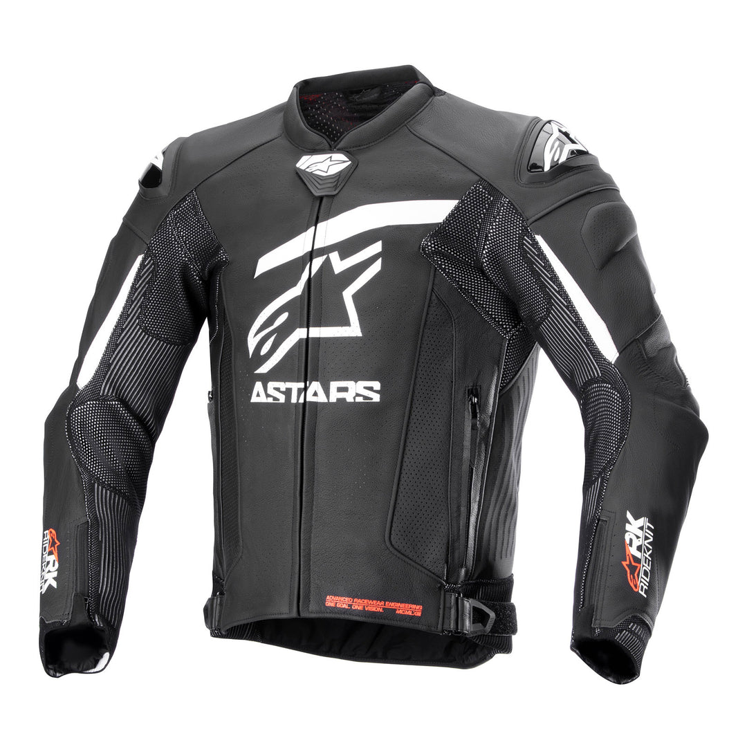 Alpinestars GP Plus R V4 Rideknit Leather Jacket Black/White - Front View