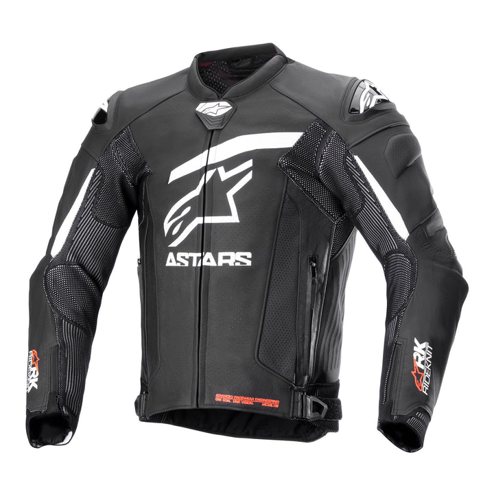 Alpinestars GP Plus R V4 Rideknit Leather Jacket Black/White - Front View
