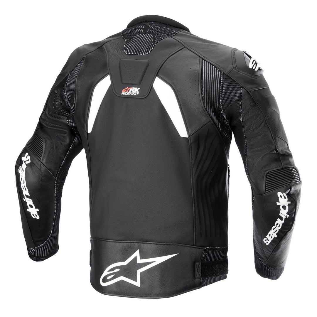 Alpinestars GP Plus R V4 Rideknit Leather Jacket Black/White - Rear View