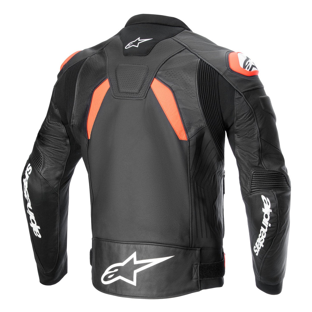 Alpinestars GP Plus R V4 Airflow Leather Jacket Black/Red Fluo/White - Rear View
