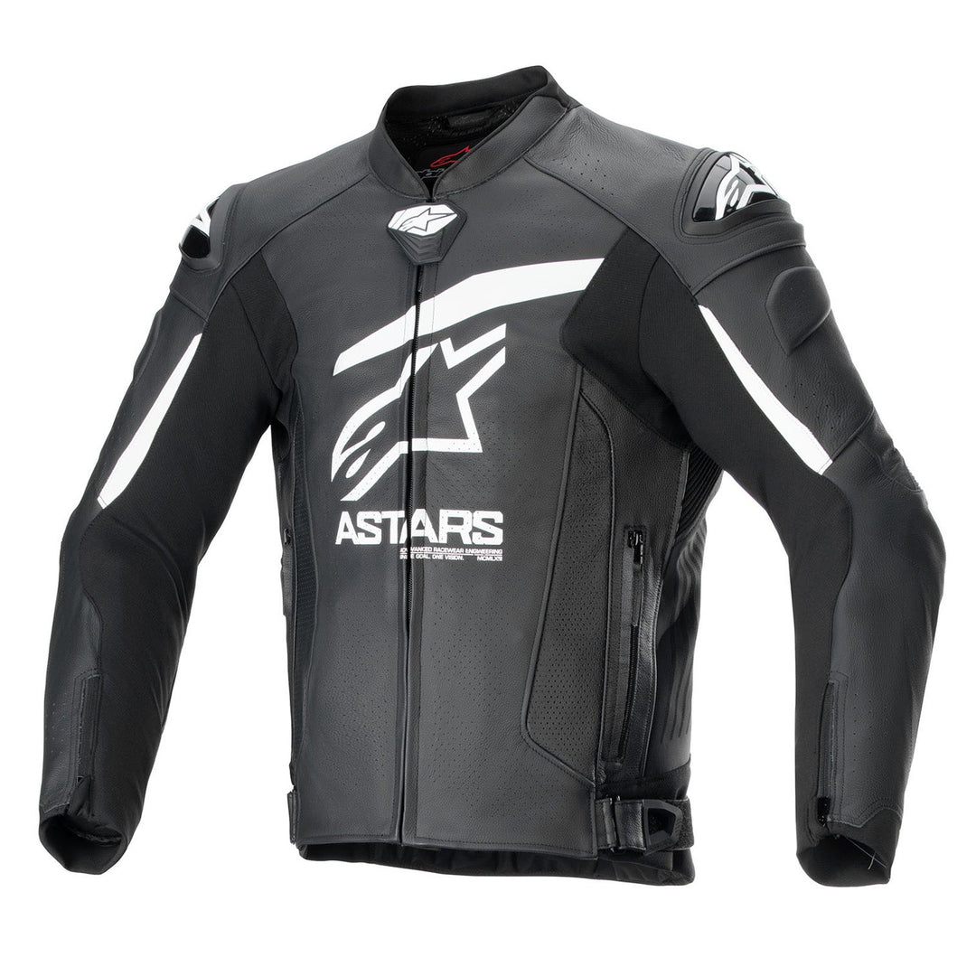 Alpinestars GP Plus R V4 Airflow Leather Jacket Black/White - Front View