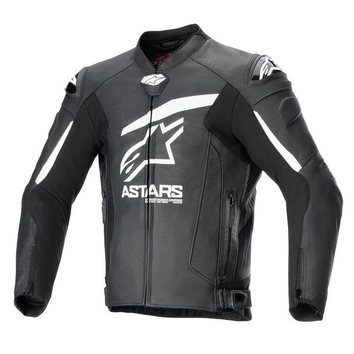 Alpinestars GP Plus R V4 Airflow Leather Jacket Black/White - Front View