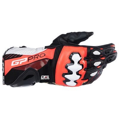 Alpinestars GP Pro RS4 Gloves Black/Red Fluo/White - Back of Hand View