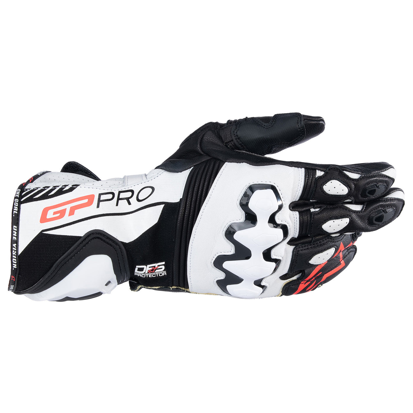 Alpinestars GP Pro RS4 Gloves Black/White - Back of Hand View