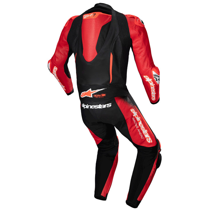 Alpinestars GP-R7 1 Piece Leather Suit Black/Mid Red - Rear View