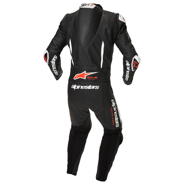 Alpinestars GP-R7 1 Piece Leather Suit Black/White/Red Fluo - Rear View