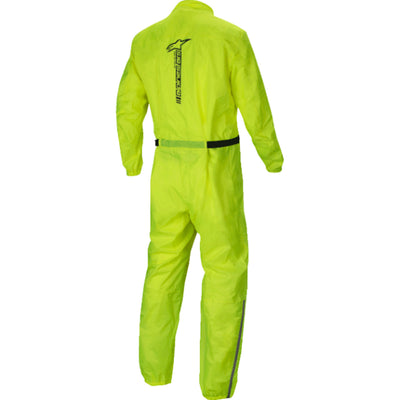 Alpinestars Hurricane V2 Rainsuit Yellow Fluo - Rear View