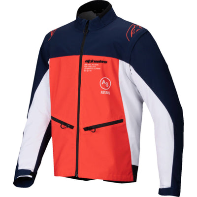 Alpinestars Lite-Dura Softshell Jacket Navy/Orange/White - Front View