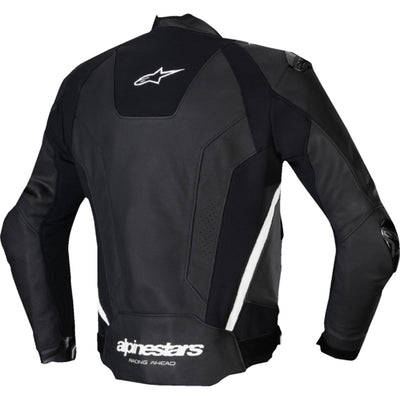 Alpinestars Missile V3 Leather Jacket Black/White - Rear View