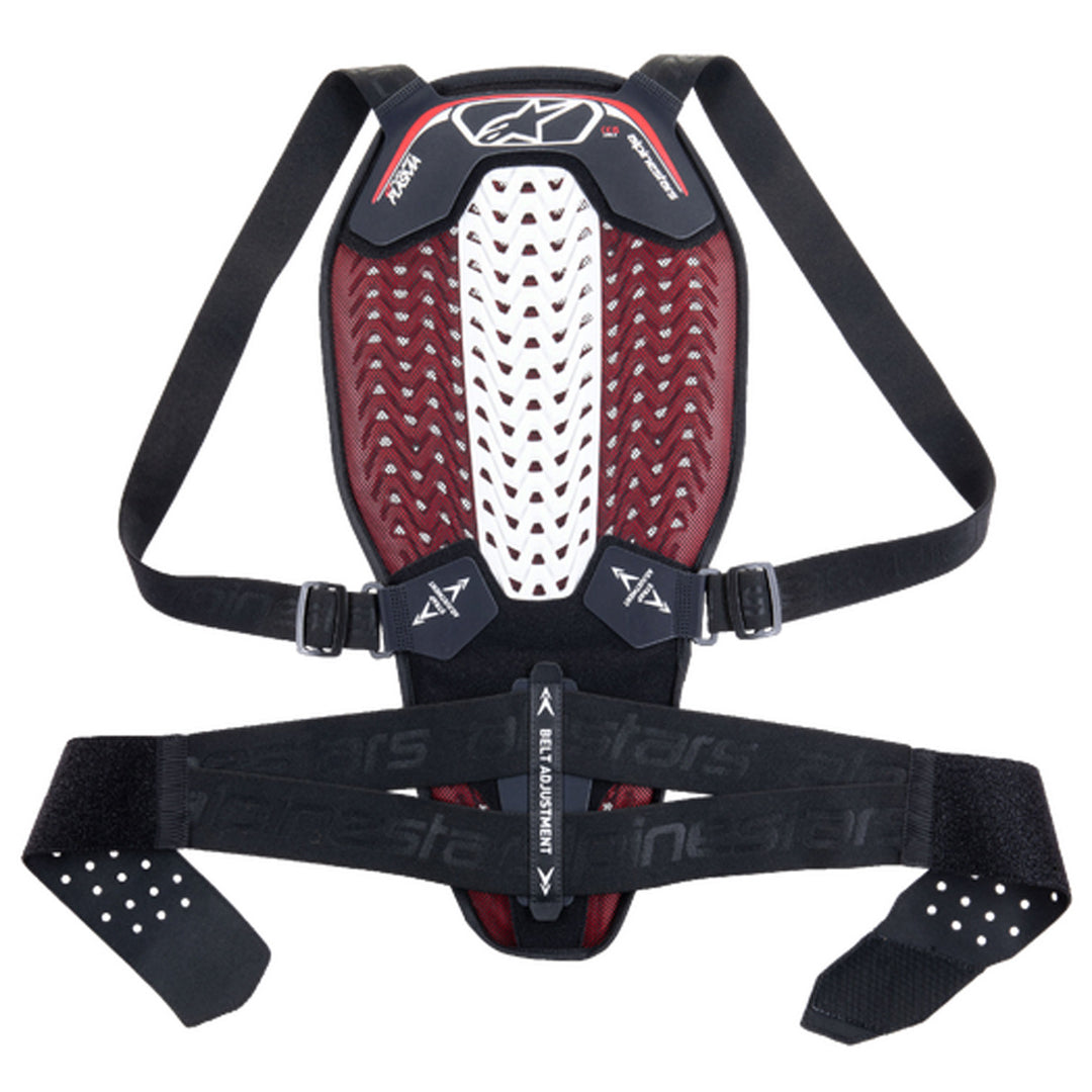 Alpinestars Nucleon Plasma Back Protector with Strap Black/White/Red - Front View