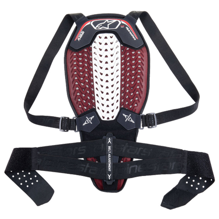 Alpinestars Nucleon Plasma Back Protector with Strap Black/White/Red - Front View