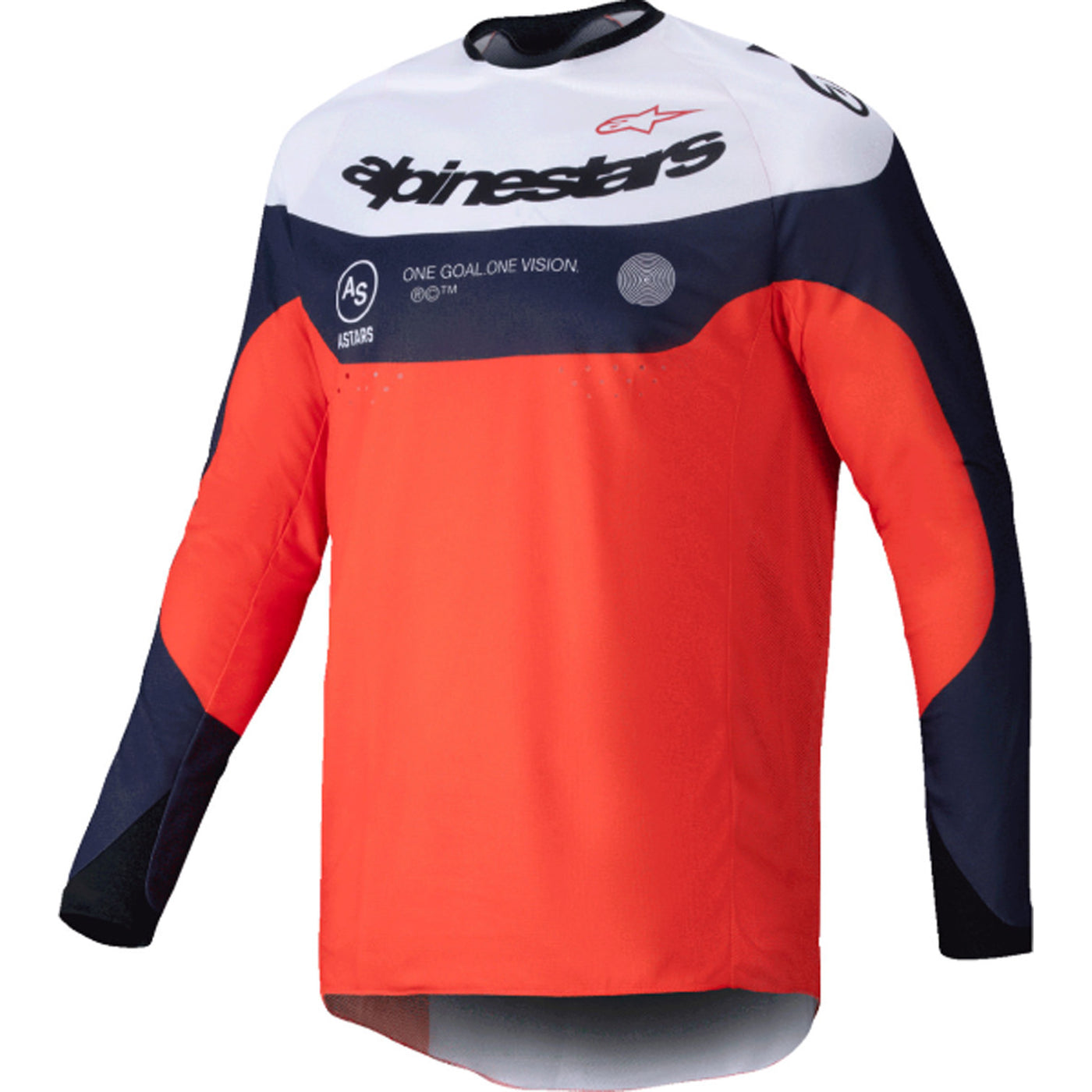 Alpinestars Pro-Dura Jersey Navy/Orange/White - Front View