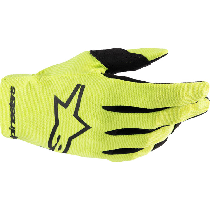 Alpinestars Radar MX Gloves Fluo Yellow/Black - Back of Hand View