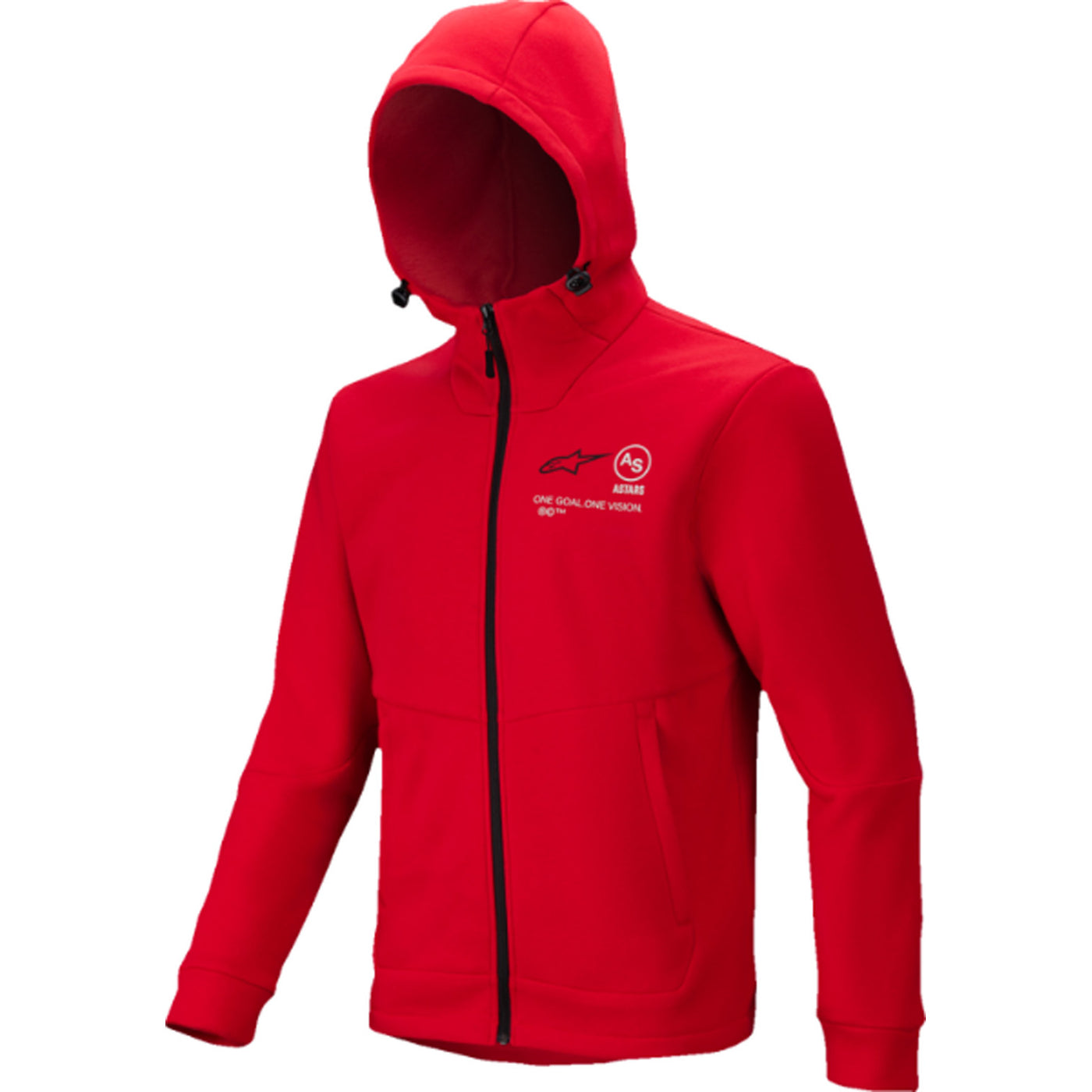 Alpinestars Racer MX Fleece Hoodie Bright Red - Front View