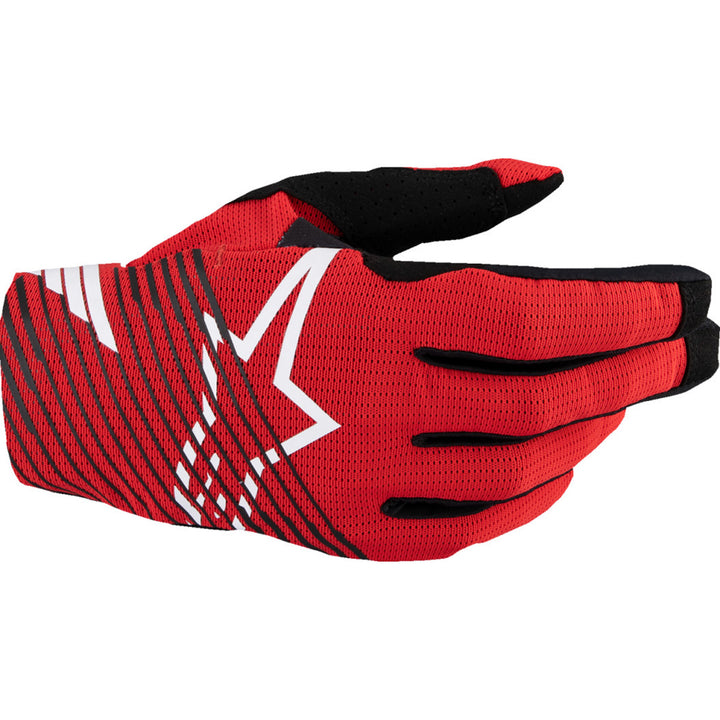 Alpinestars Radar Pro MX Gloves Bright Red - Back of Hand View