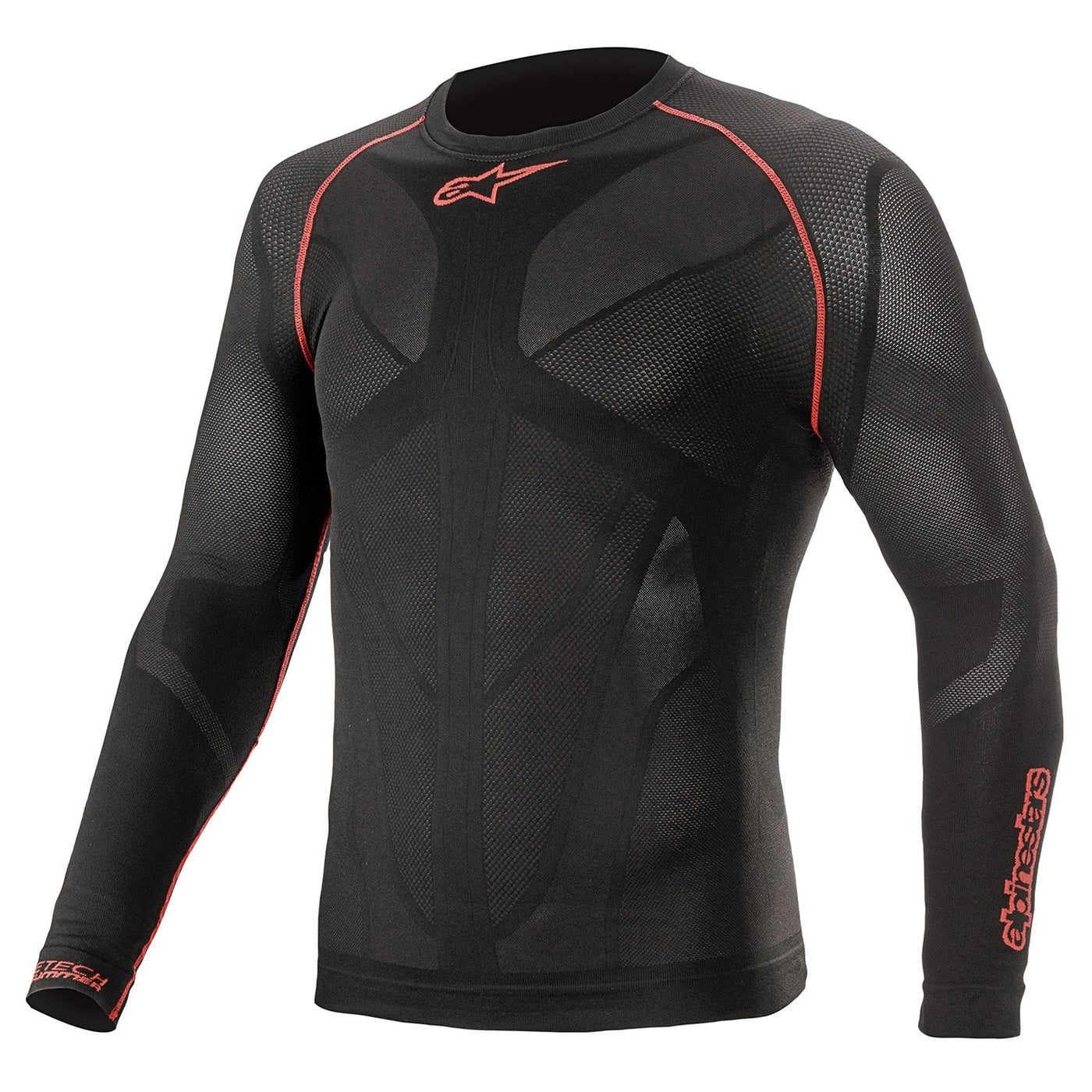 Alpinestars Ride Tech V2 Long Sleeve Summer Black/Red - Front View