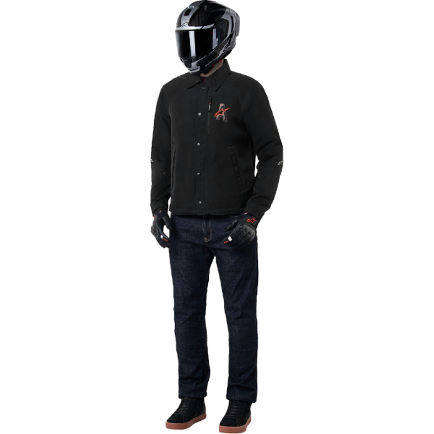 Alpinestars Revved WR Jacket Black - Full Front View of Model Wearing Jacket