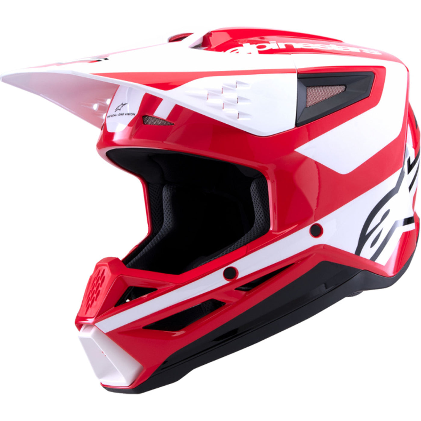 Alpinestars SM3 Heat Helmet Gloss Red/White/Black - Front Left Side View