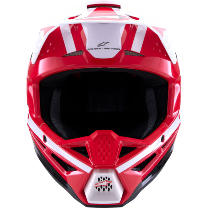 Alpinestars SM3 Heat Helmet Gloss Red/White/Black - Front View