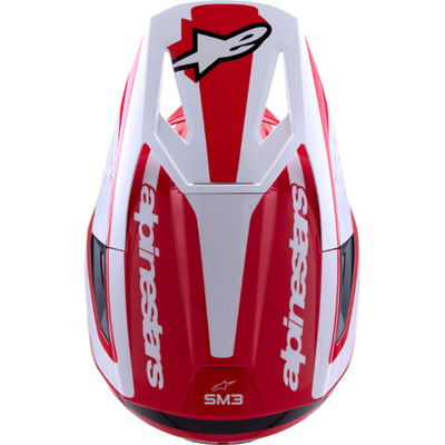 Alpinestars SM3 Heat Helmet Gloss Red/White/Black - Top Down View