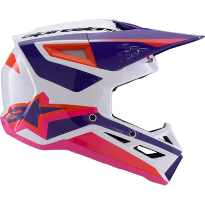 Alpinestars SM3 Heat Helmet Gloss White/Purple/Pink - Right Side View