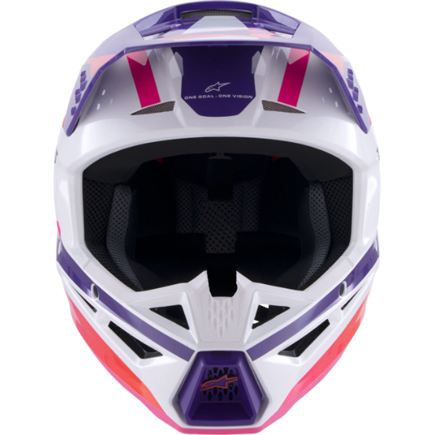 Alpinestars SM3 Heat Helmet Gloss White/Purple/Pink - Front View