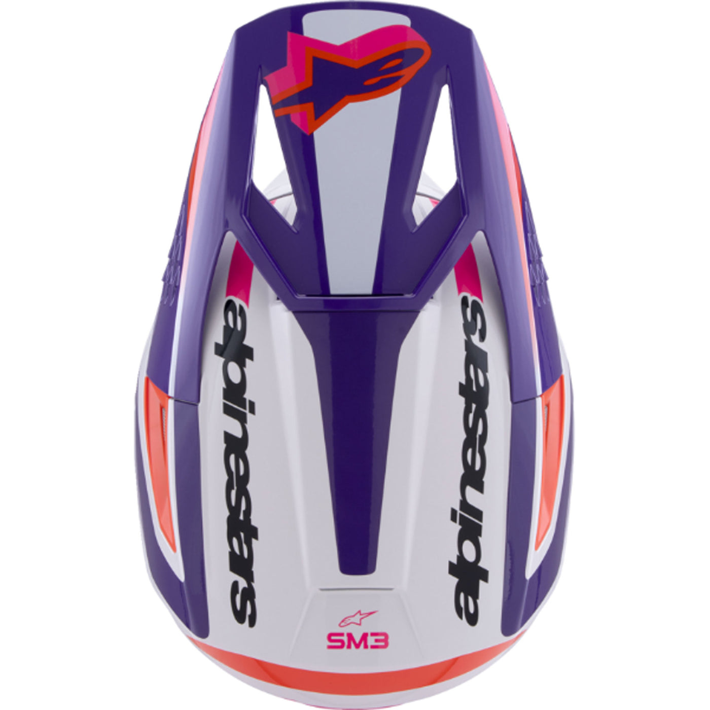 Alpinestars SM3 Heat Helmet Gloss White/Purple/Pink - Top Down View